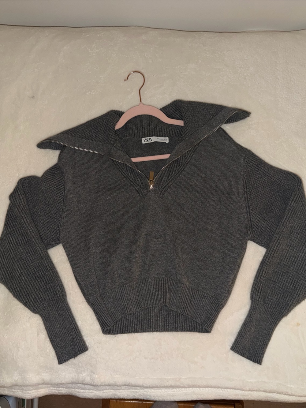 Zara Charcoal Gray Cowl-Neck Sweater